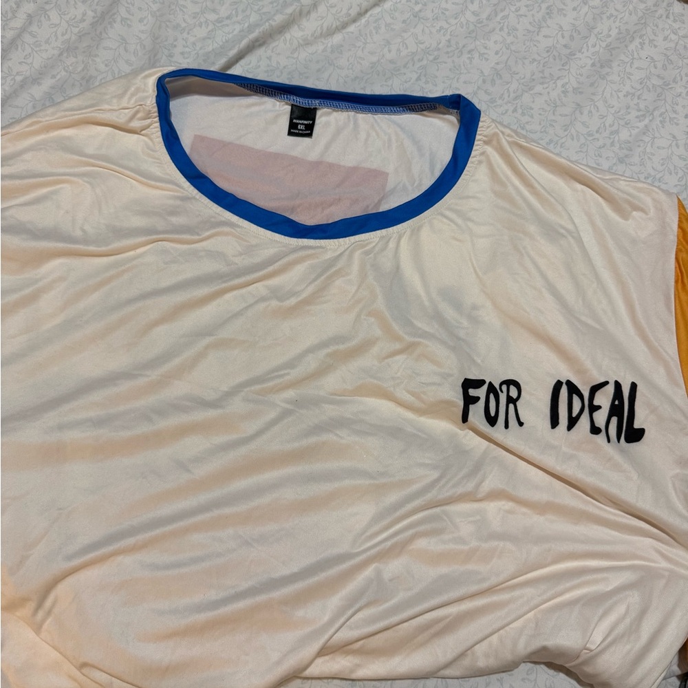 SHEIN White and Blue Men's Jersey